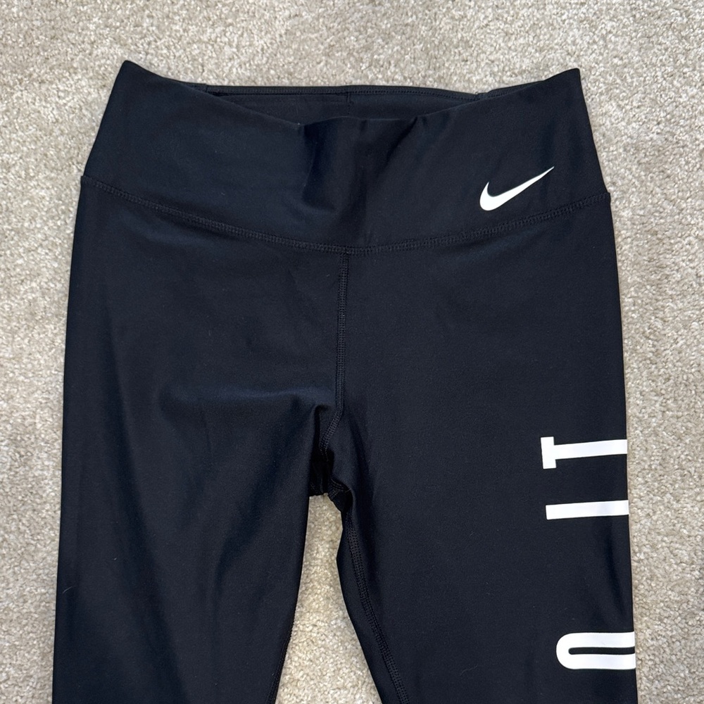 Nike Women’s Black Leggings with White Logo